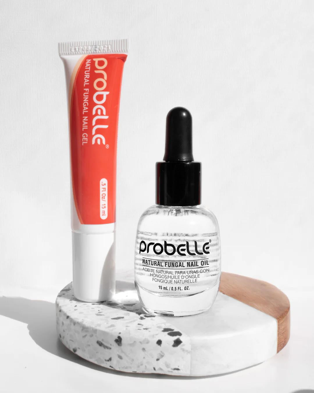 Probelle Fungal Care Collection Image featuring our Extra-Strength Natural Fungal Gel and Natural Fungal Gel Nail Oil